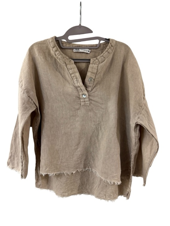 Zara Tops - Zara Natural Beige Linen/Cotton Top - Size XS